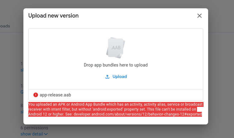 android app bundle error